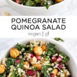 Pinterest title image for Kale Pomegranate Salad.