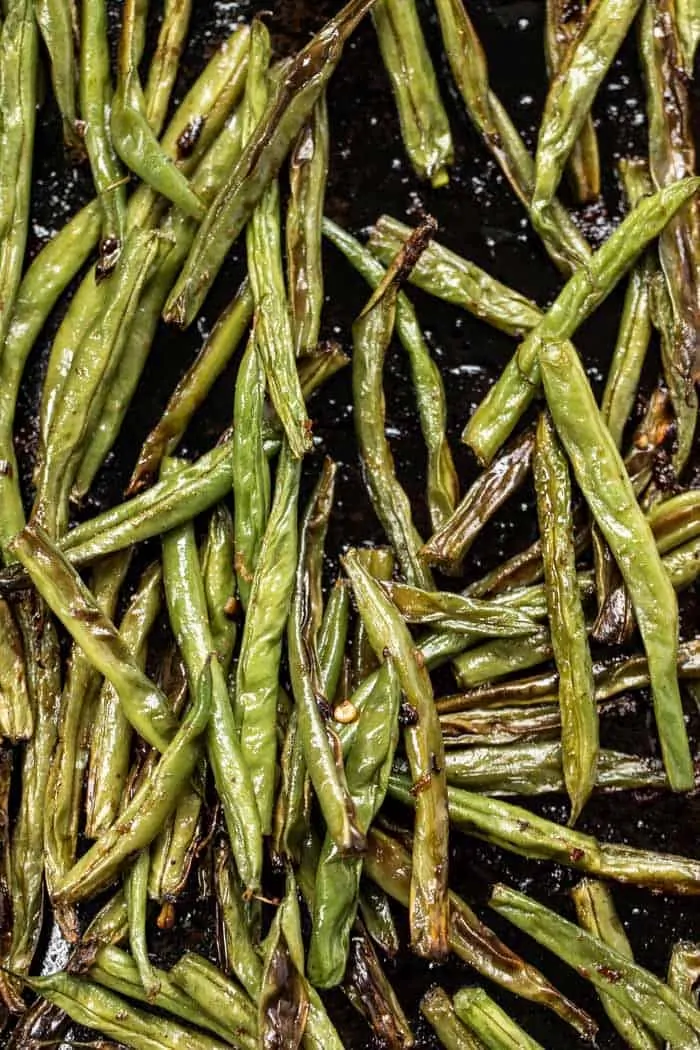 sesame roasted green beans for tofu quinoa bowls