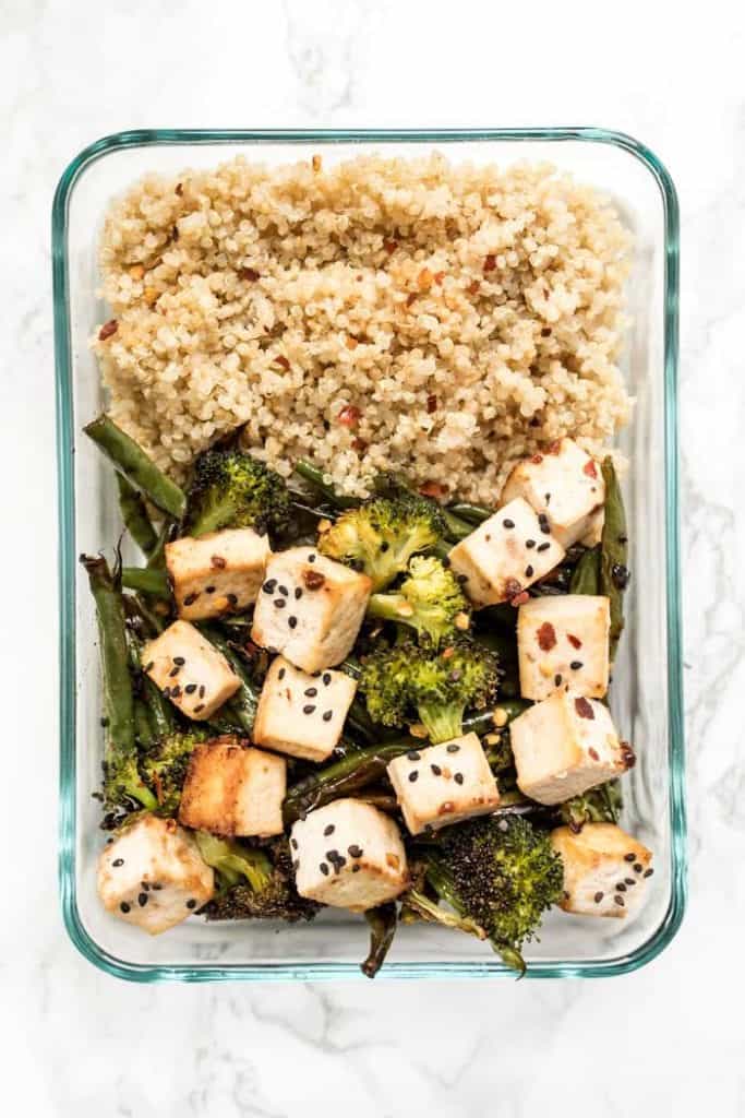 tofu quinoa bowls for a vegan meal prep recipe