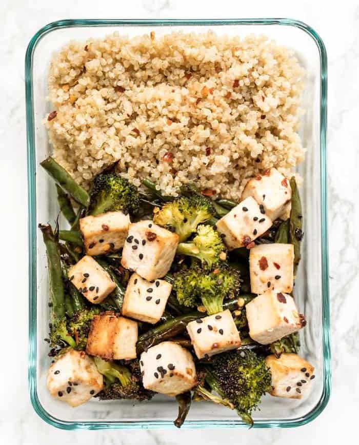 tofu quinoa bowls for a vegan meal prep recipe 