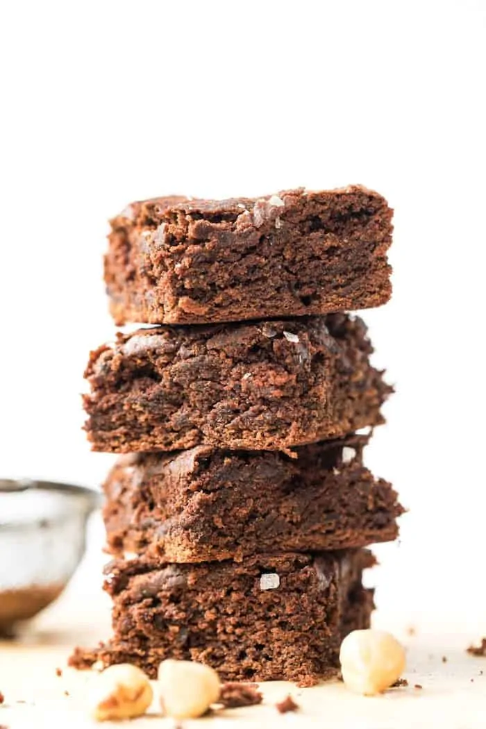 vegan nutella brownies made with healthy ingredients like quinoa flour