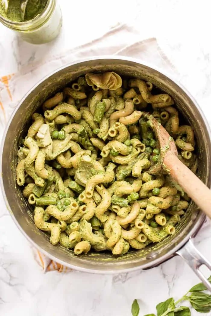 how to make vegan pesto pasta in one pot
