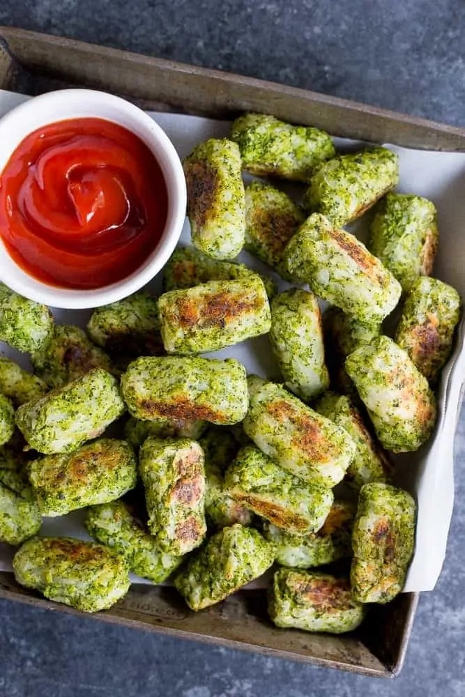vegan broccoli tots with just 4 ingredients