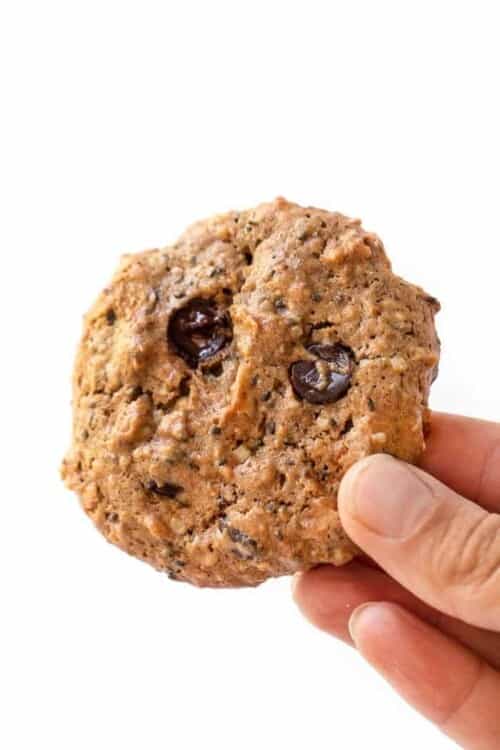 vegan protein cookies with coconut and chocolate