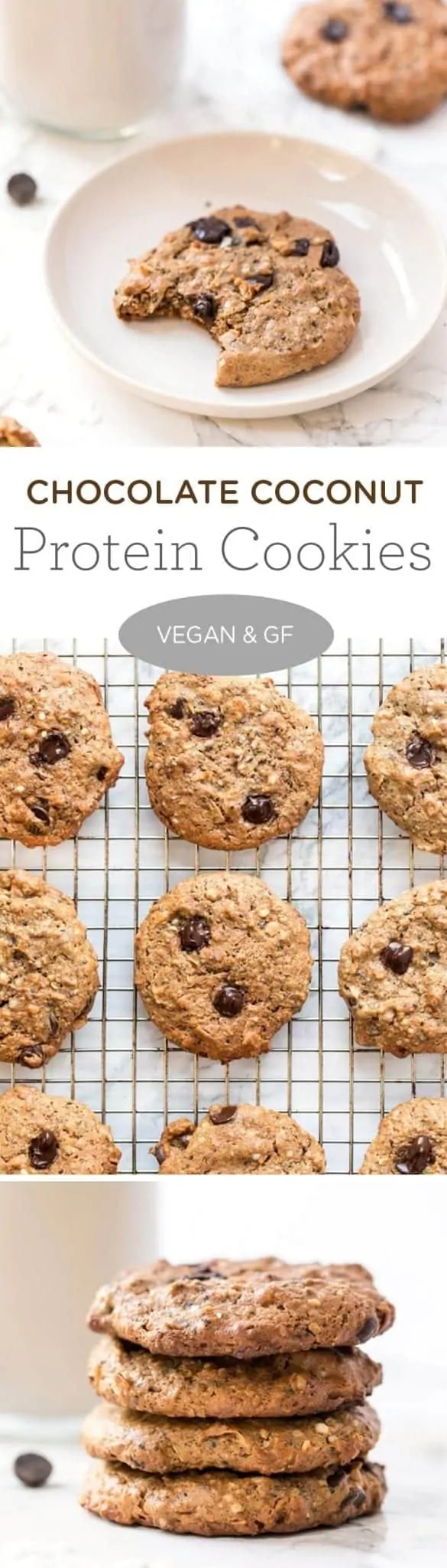 healthy chocolate protein cookies with coconut