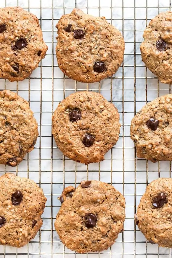 chocolate coconut protein cookies for a healthy dessert