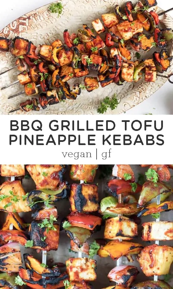 Barbecue Grilled Pineapple and Tofu Kebabs