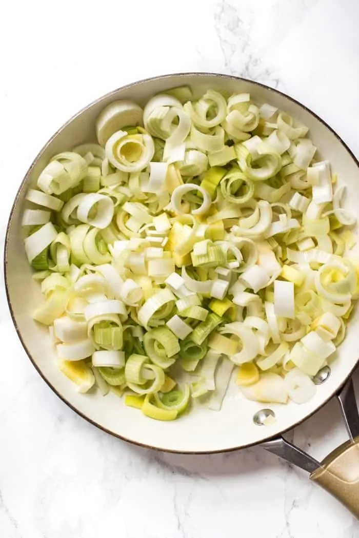 Sauteed Leeks for a Chilled Zucchini Soup recipe