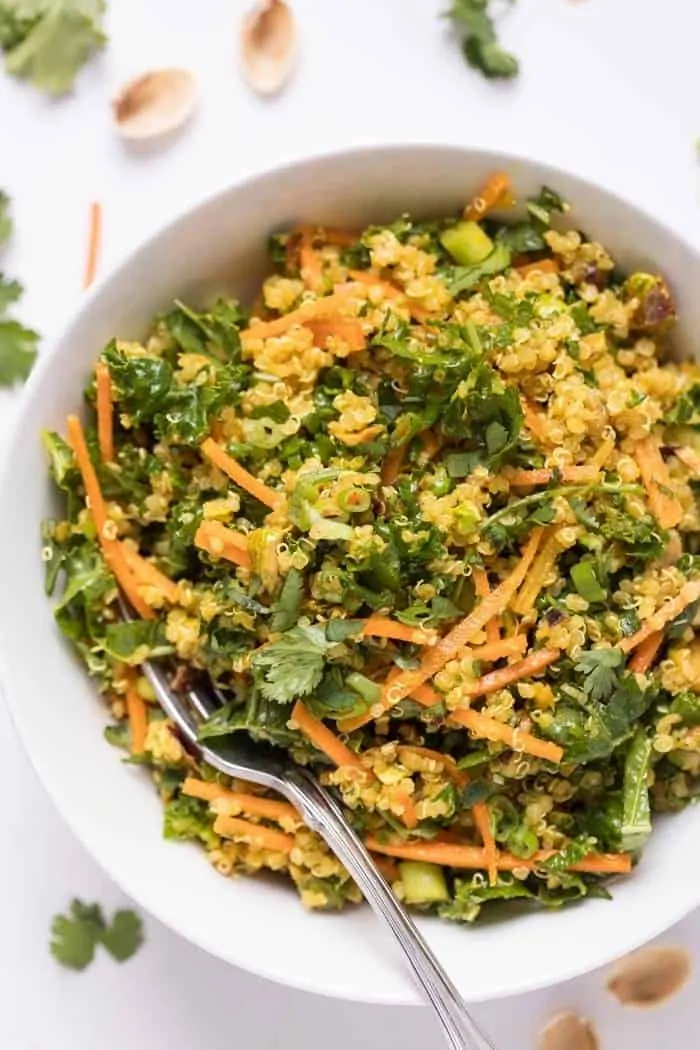 healthy moroccan quinoa salad with citrus dressing