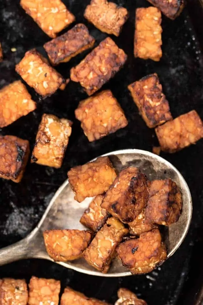 Baked Tempeh with Tamari and Liquid Smoke