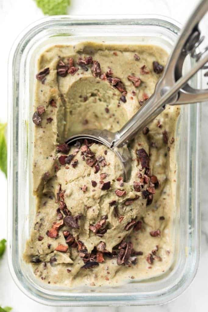 Healthy No-Churn Mint Chip Ice Cream