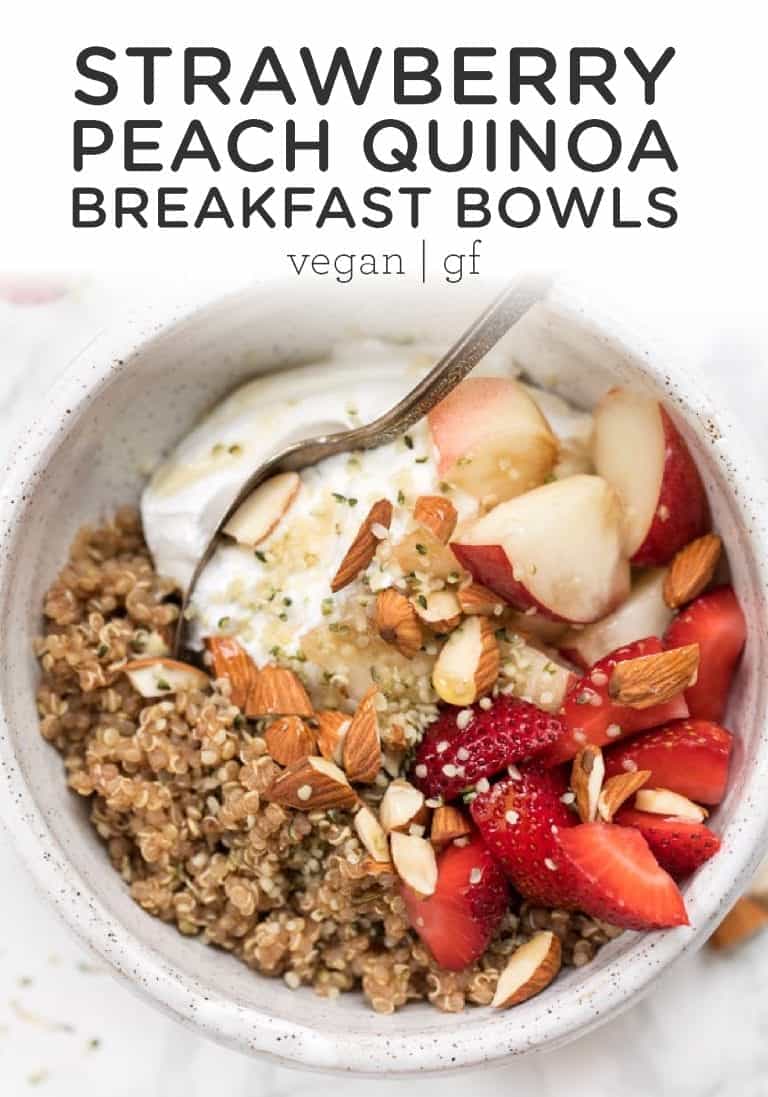 Strawberry & Peach Quinoa Breakfast Bowls - Simply Quinoa