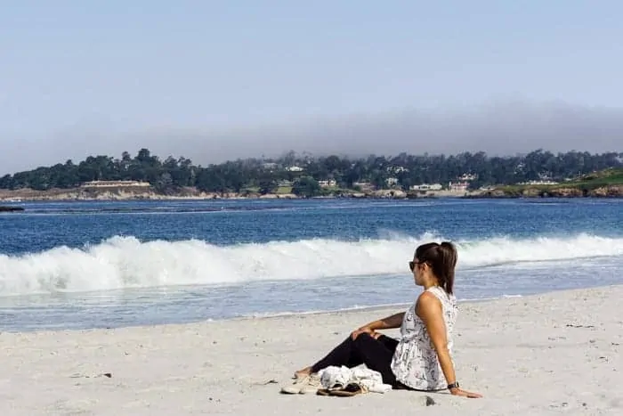 Sitting on Carmel Beach