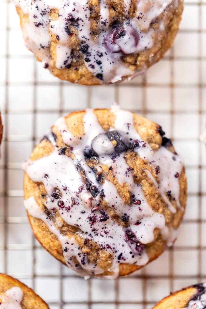 Blueberry Muffins with Healthy Blueberry Icing