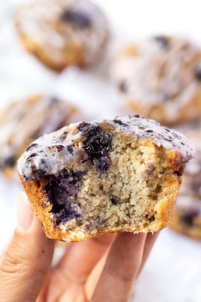 Healthy Blueberry Quinoa Muffins with Sugar- Free Icing
