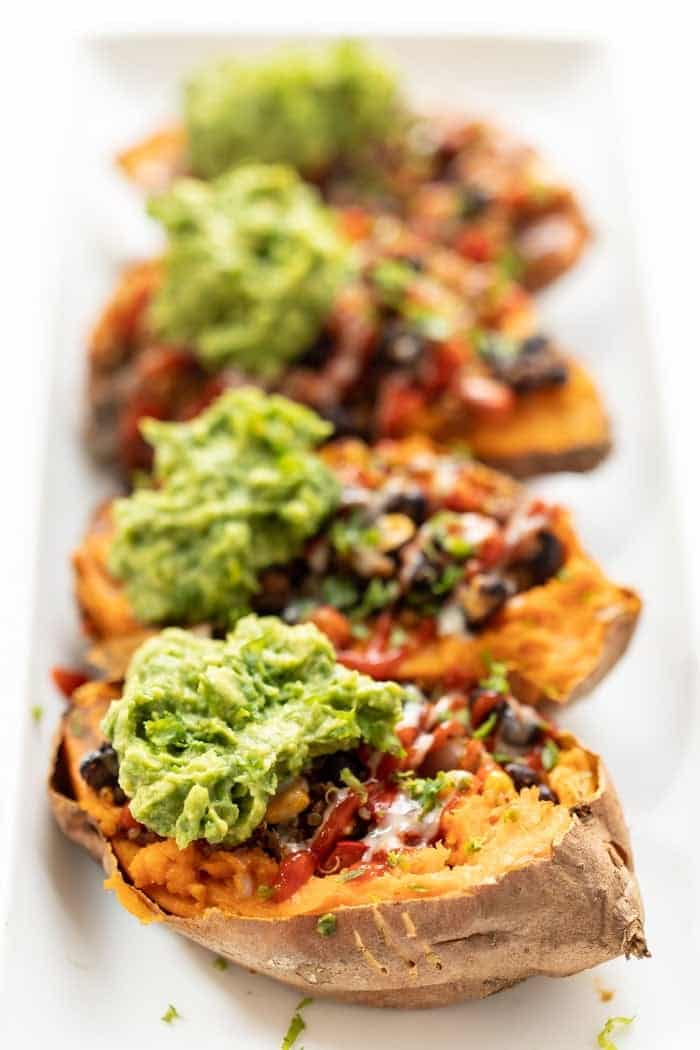 Quinoa Stuffed Sweet Potatoes / Kale Quinoa Stuffed Sweet Potatoes - Green Healthy Cooking - 2 leftover cooked sweet potatoes.