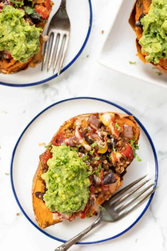 Quinoa Stuffed Sweet Potatoes with a mexican-inspired taste