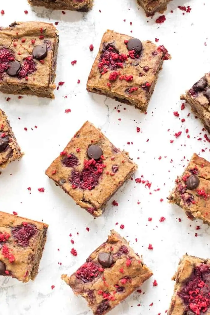 Chocolate Chip Bars with Raspberries