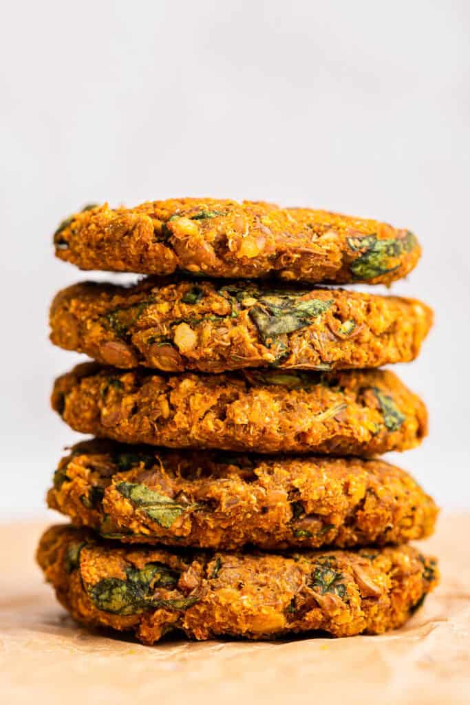 Stack of 5 lentil patties