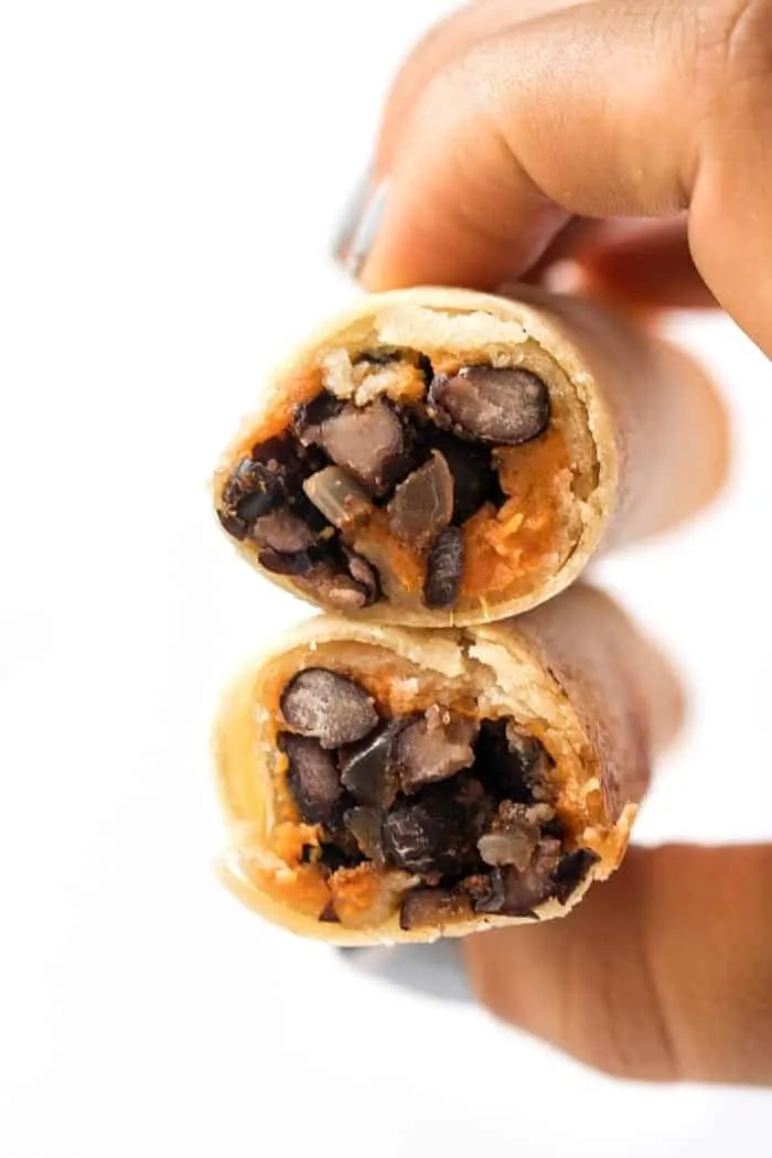 Healthy Vegetarian Taquitos with Black Beans