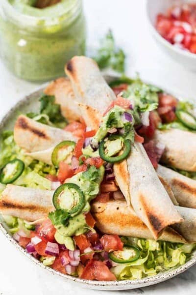 Baked Taquitos with Sweet Potatoes and Black Beans
