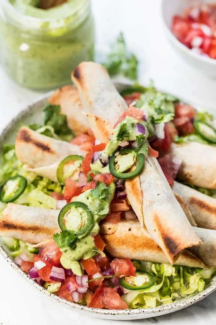 Baked Taquitos with Sweet Potatoes and Black Beans