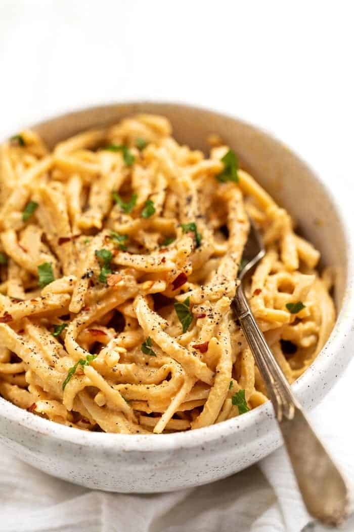 Vegan Pumpkin Alfredo Noodles Simply Quinoa