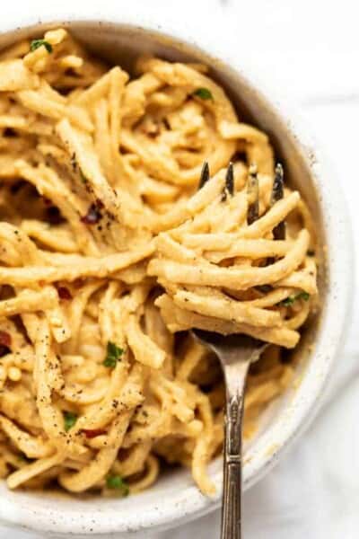 Vegan Pumpkin Alfredo Pasta