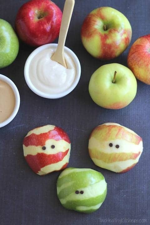 Easy Apple Mummies for Halloween