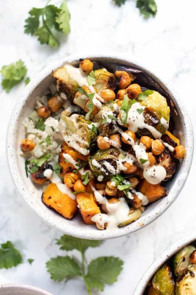 Sheet Pan Miso Roasted Vegetable & Cauliflower Rice Bowls - Simply Quinoa