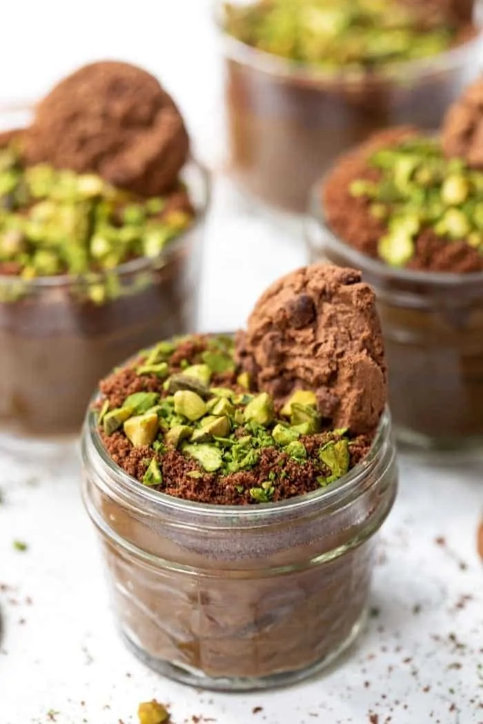 Healthy Chocolate Dirt Cups with Avocado Mousse