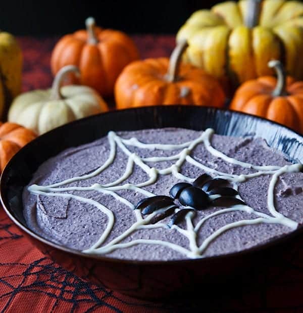 Spooky Black Bean Hummus for Halloween