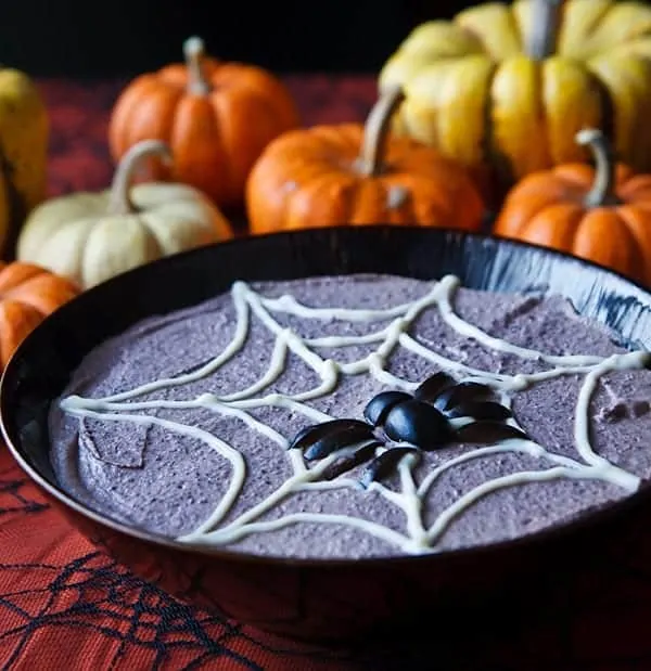Spooky Black Bean Hummus for Halloween