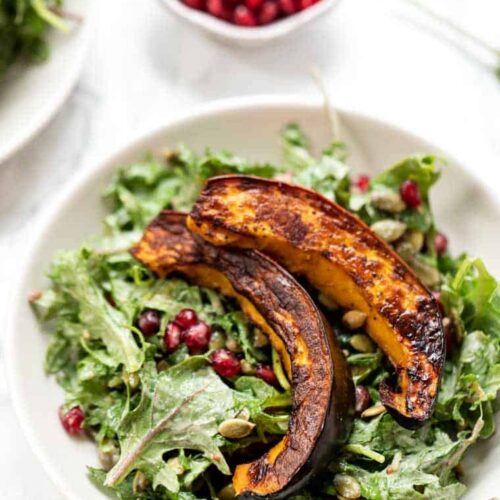 Easy Fall Salad with Squash and Pomegranates
