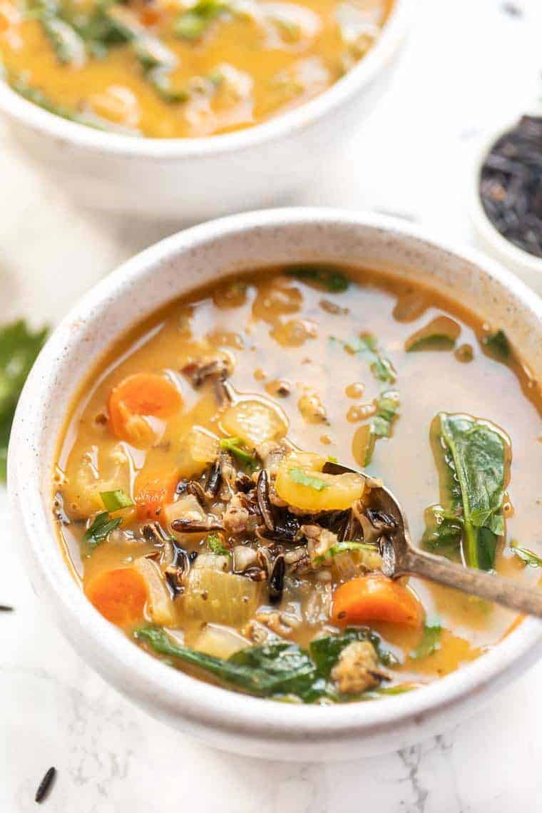 Vegan Rice Soup with Veggies