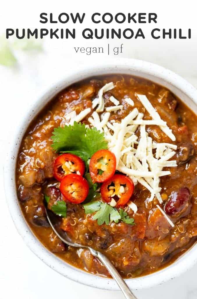 Slow Cooker Pumpkin Quinoa Chili | Easy Vegetarian Chili - Simply Quinoa