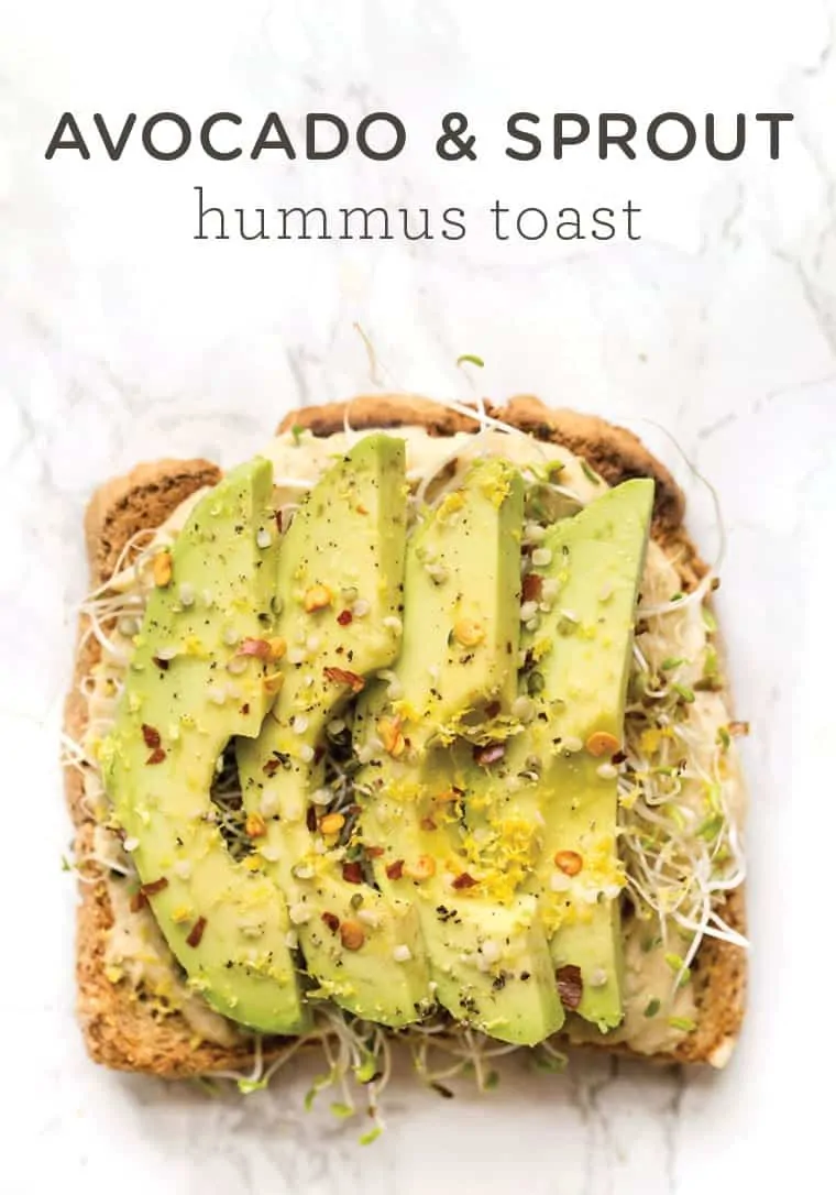 Avocado Hummus Toast with Sprouts