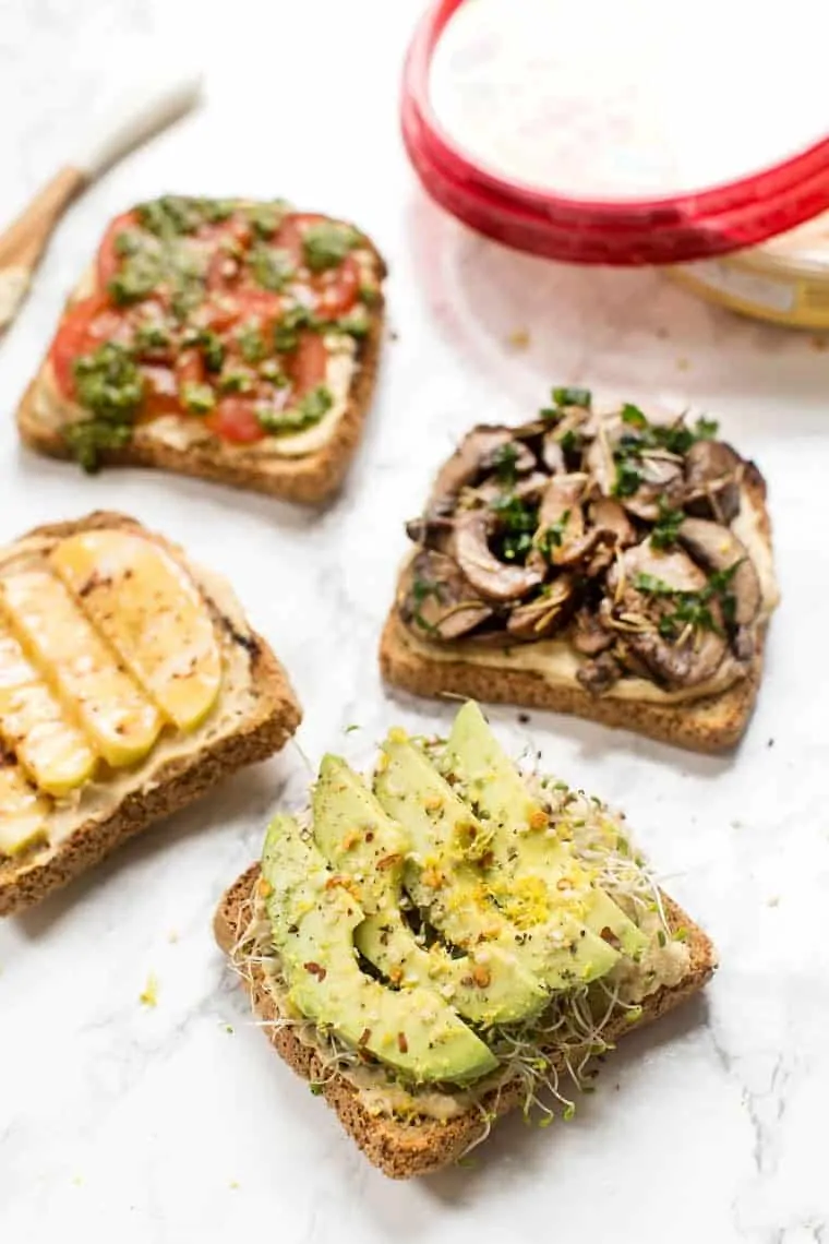 Healthy Hummus Toasts for Breakfast