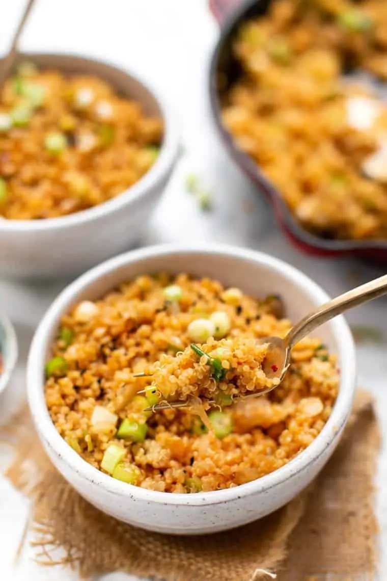 Healthy Fried Quinoa Recipe with Kimchi