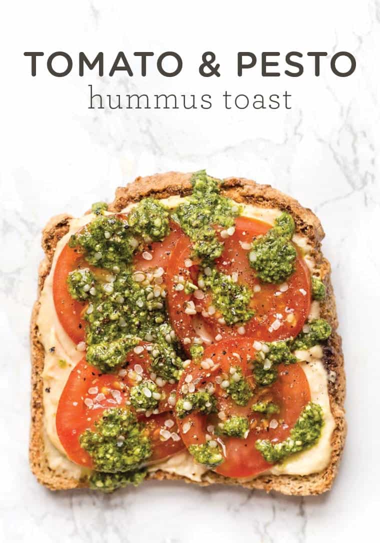 Tomato & Pesto Hummus Toast Recipe