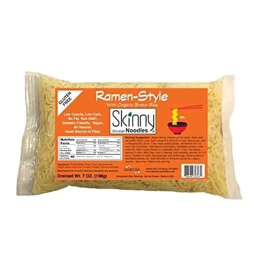Skinny Noodles Ramen-Style Low Carb, Gluten-Free Shirataki, 7-Ounces, 12-Count