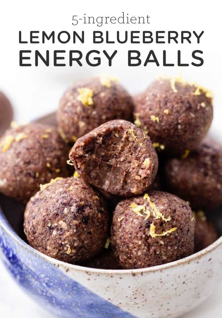 5-Ingredient Lemon Blueberry Energy Balls
