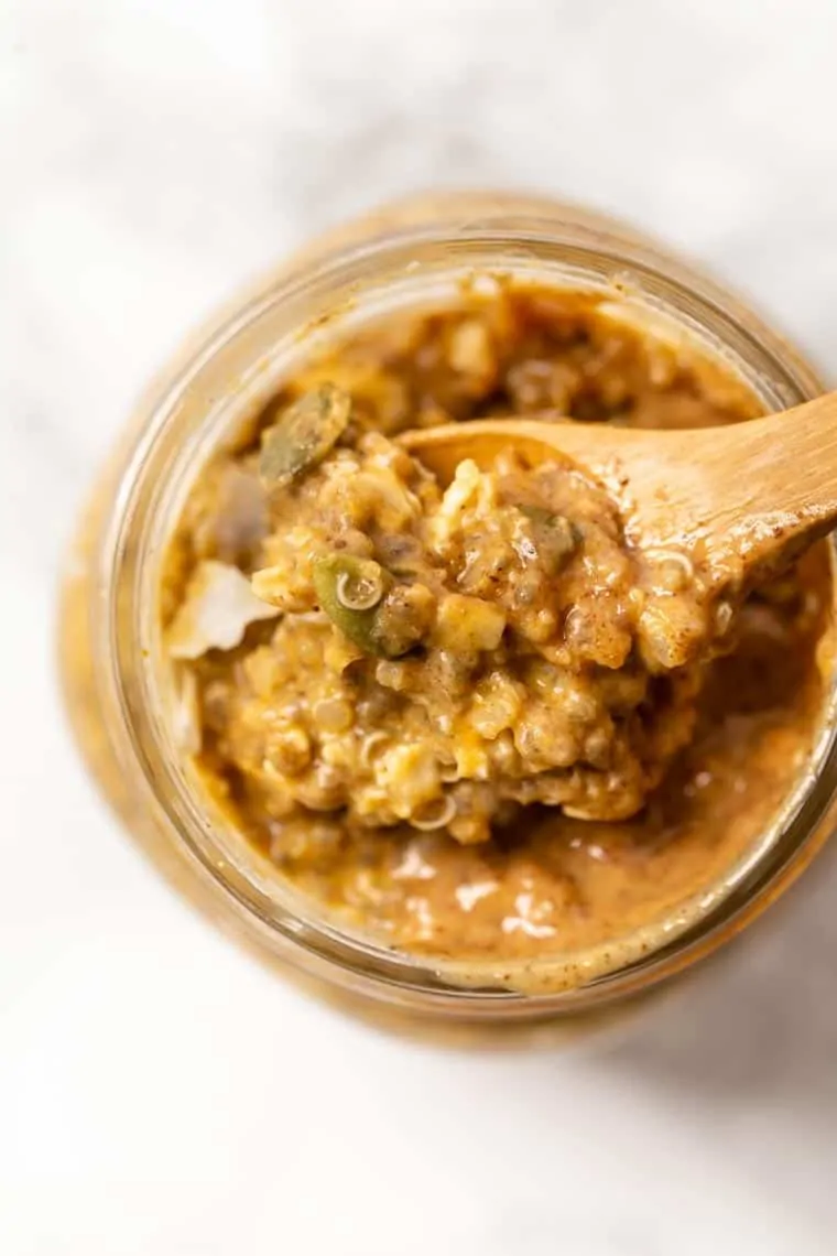 Pumpkin Pie Overnight Oats with Quinoa