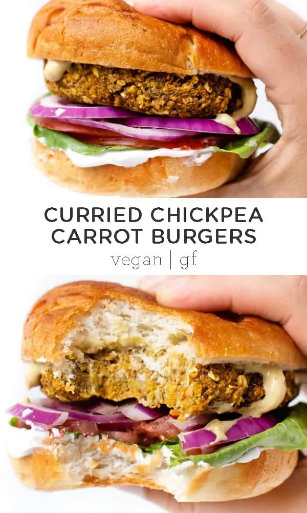 Curried Chickpea Carrot Burgers