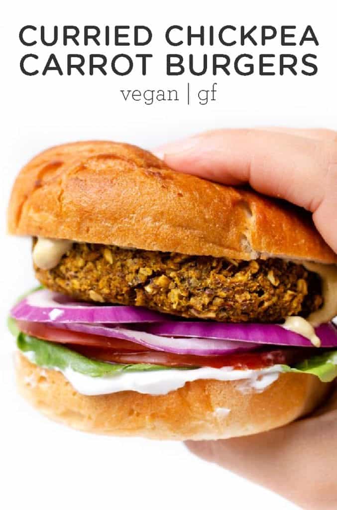 Curried Chickpea Carrot Burgers 