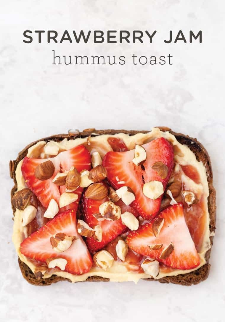Strawberry Jam and Hummus Toast