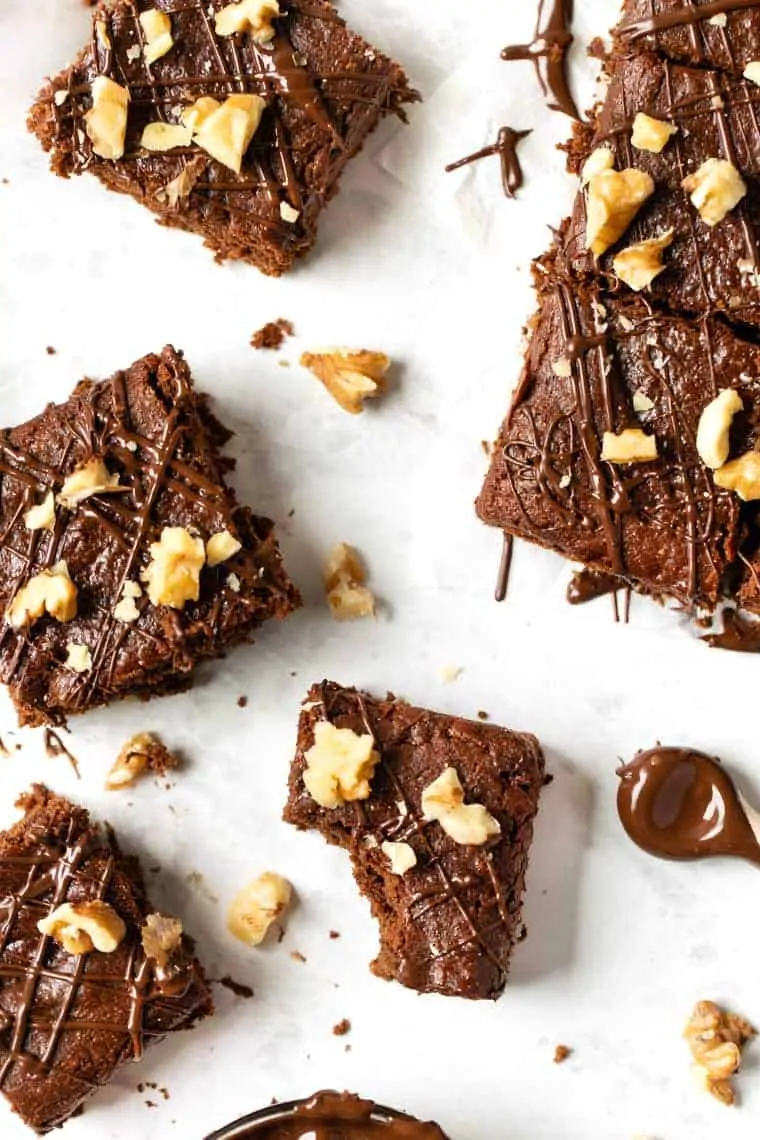 Vegan Fudge Brownies with Almond Butter