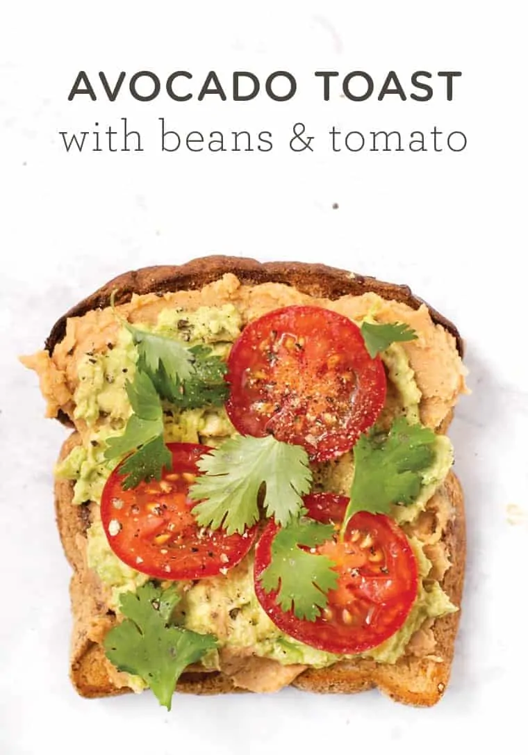 Healthy Avocado Toast with Beans and Tomato