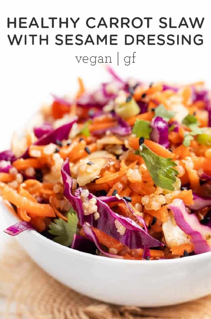 Healthy Carrot Slaw with Sesame Dressing