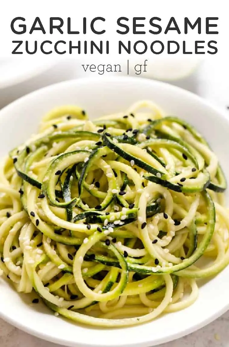 garlic sesame zucchini noodles